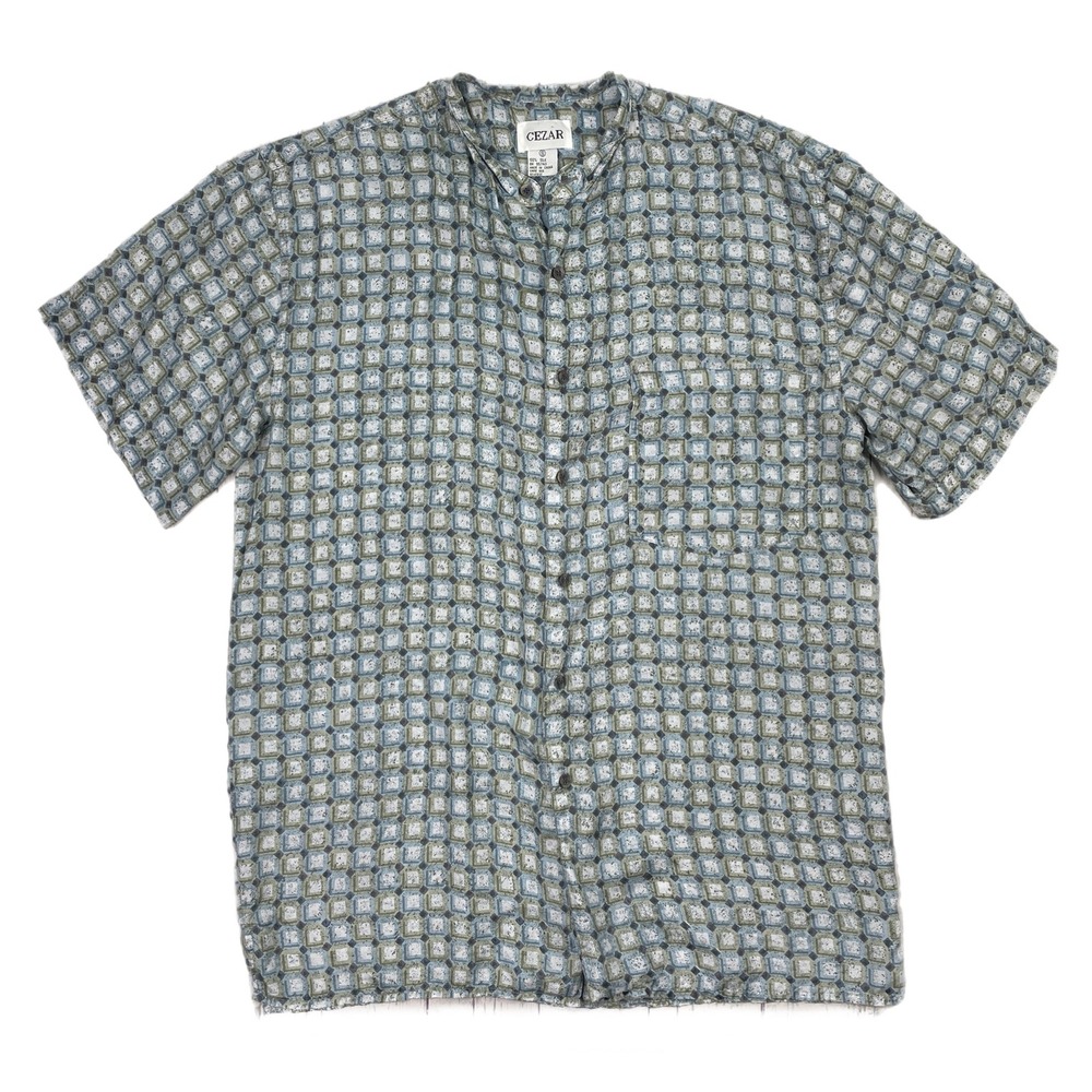 100% Silk Men's S small button up shirt Cezar